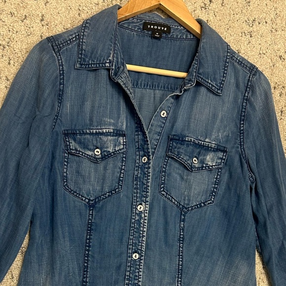 Trouve M Lyocell denim blouse in excellent condition - Picture 4 of 10